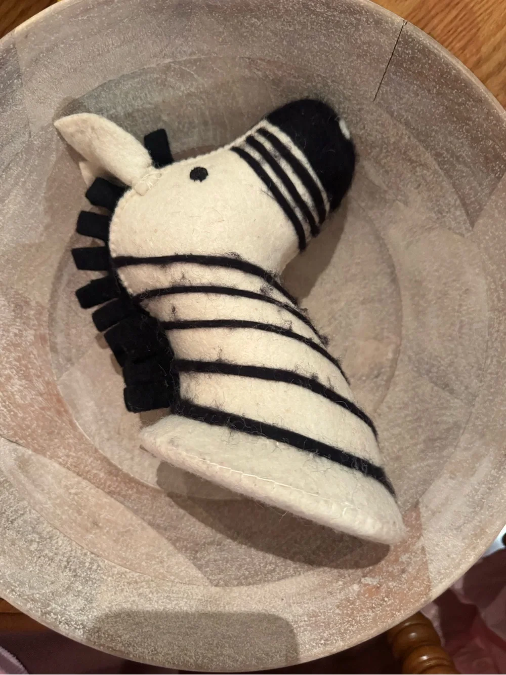 Mud Pie Black and White Felt Zebra Head Wall Accent